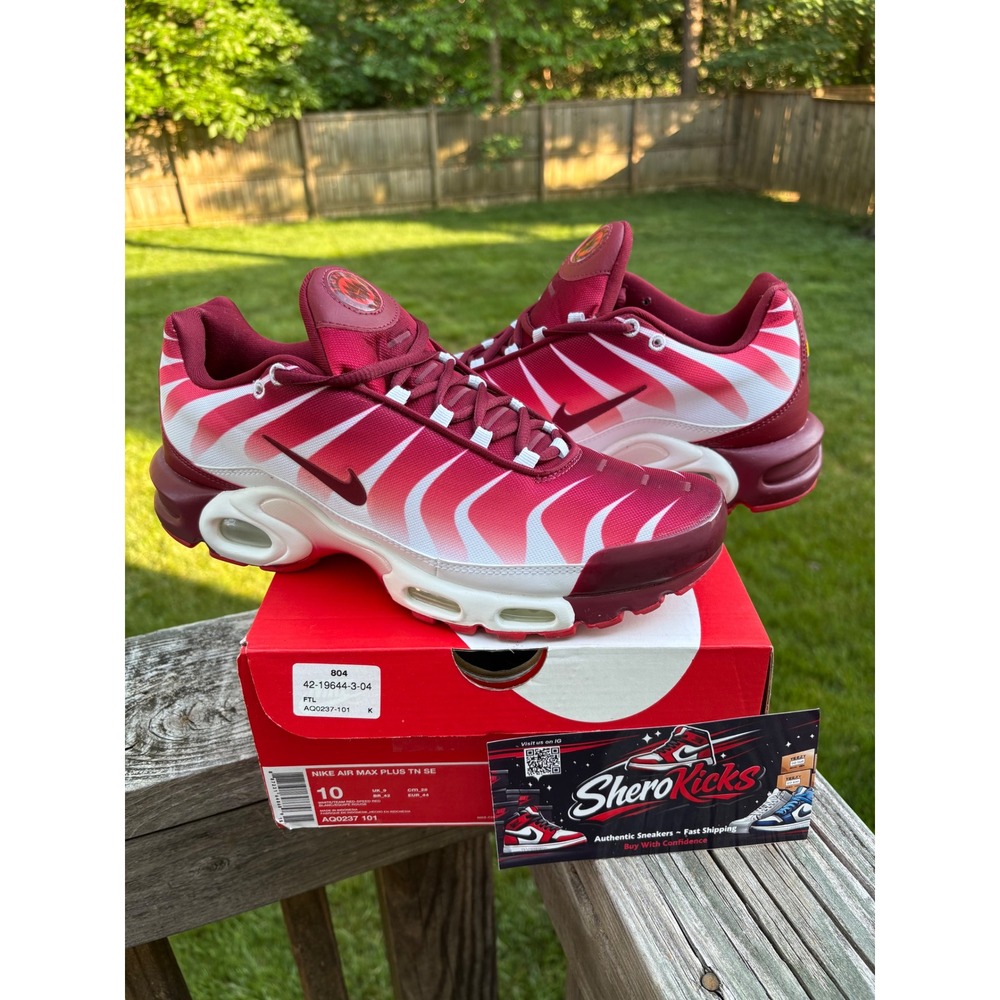 Nike Air Max Plus TN SE Team‎ Red Speed Red White AQ0237-101 Mens Size 10
